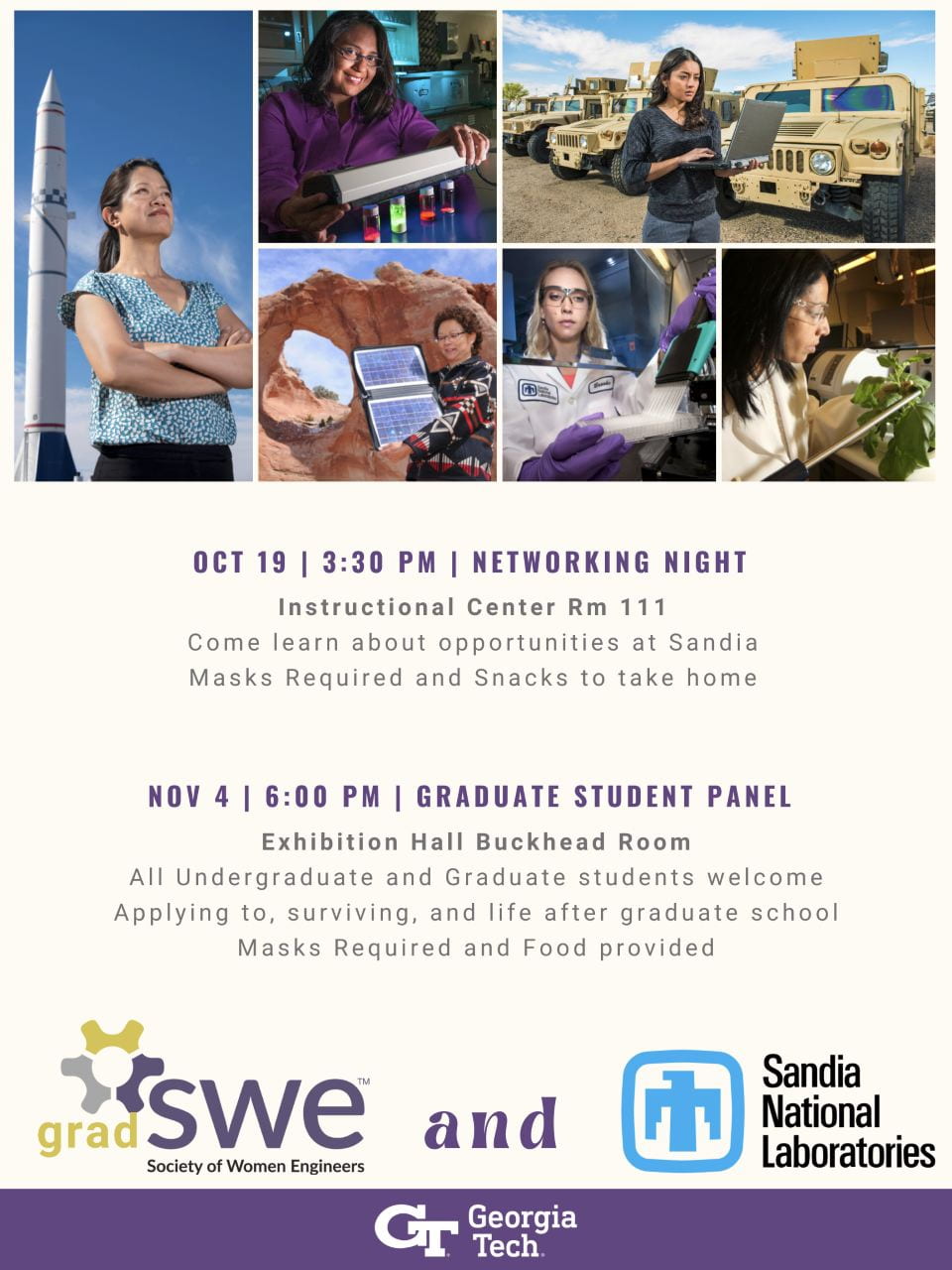 SWE Networking event flyer